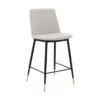 Messina 26" Cream Faux Leather And Metal Counter Height Bar Stool -Gourmet Interiors 24129bd2 c03a 4d41 9872 462e9fa9101f
