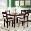 Merax 5-Piece Dining Set Industrial Wooden Dining Table And 4 Chairs - Espresso -Gourmet Interiors 2449d224 6891 4ad6 b91c 43697d0bdbb2