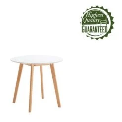 Porthos Home Gino Small Dining Table, Circular Top, Beechwood Legs - White -Gourmet Interiors 245d26d2 8094 4ad5 bdf9 22ce470c35d2