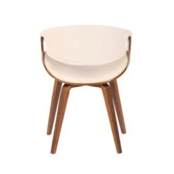 Carson Carrington Kanteborg Faux Leather/Wood Dining Chair - Cream/Walnut Wood -Gourmet Interiors 246bddf5 ffa7 43b3 8941 fa1300388115