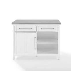 Silvia Stainless Steel Top Kitchen Island - Stainless Steel - Stationary - Stainless Steel -Gourmet Interiors 248847ea e33e 4385 92db 004ff8118e68