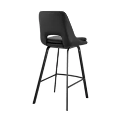Carise Black Faux Leather And Black Metal Swivel 26" Counter Stool -Gourmet Interiors 24c0d57a faea 45ac 9396 e3bdfcafa434
