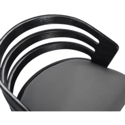 Jayden 30" Bar Height Swivel Grey Faux Leather And Black Wood Bar Stool -Gourmet Interiors 251c0620 d09b 468a 96c8 88da167d1cc0