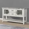 The Gray Barn Cardella Marble Top Server - Weathered White With Gray Marble Top -Gourmet Interiors 25b10c6e 6a34 4b57 9a8a 1123c3ddb108