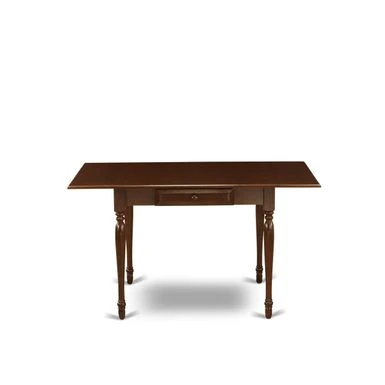 Wooden Dining Table And Chocolate Linen Fabric Upholstery Seat Kitchen Dining Chairs - Mahogany Finish (Pieces Option) - MZNO3-MAH-C 8 Wooden Dining Table And Chocolate Linen Fabric Upholstery Seat Kitchen Dining Chairs - Mahogany Finish (Pieces Option) - MZNO3-MAH-C - Image 7