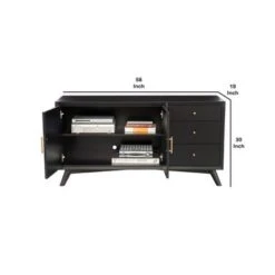 Sideboard With 3 Drawers And 2 Doors, Black - Black 11 Sideboard With 3 Drawers And 2 Doors, Black - Black -Gourmet Interiors 2601b745 15dc 4ec0 8205 db04690505e6