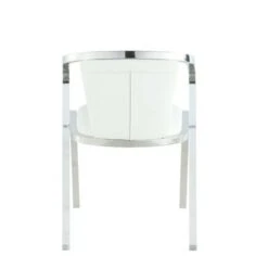 Somette Modern Arm Chair With Steel & Solid Acrylic Frame, Set Of 2 - Set Of 2 - White - Dining Height -Gourmet Interiors 260e8d82 4f87 4e9c a4d2 a5ed0722e9bb