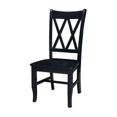 Double XX Solid Wood Chairs - Set Of Two - Black 3 Double XX Solid Wood Chairs - Set Of Two - Black