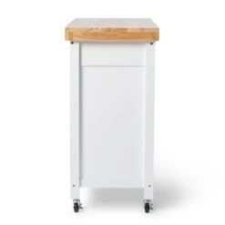 Copper Grove Macaulay Natural Rubberwood Rolling Kitchen Island Cart - White -Gourmet Interiors 269ecc22 f19d 445a bd3f 7ded30bf5117