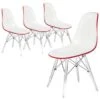 LeisureMod Dover Acrylic Transparent Dining Chair (Set Of 4) - White Red -Gourmet Interiors 2711a49a 98bf 484c bf88 46f28e154ae8