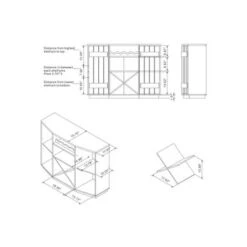 DH BASIC Farmhouse Plank-Style 28-Bottle 47-Inch Wine Cabinet Buffet By Denhour - Reclaimed Black Oak -Gourmet Interiors 271f36b9 d88e 473b afb3 e0c82aad8ae6