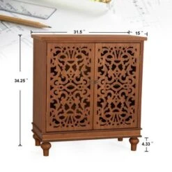 PHI VILLA 2-door Intricate Traditional Antique Storage Cabinet - Grey -Gourmet Interiors 272f1ed2 6ada 469d b1bf 59183f997631