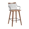 Micah Walnut And Metal Modern 26" Counter Height Bar Stool -Gourmet Interiors 274bea35 6125 41ba 8960 d50e3a61cfb5