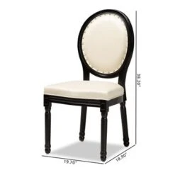 Baxton Studio Louis Traditional & French Inspired Wood Dining Chair Set(2PC) - Grey, White -Gourmet Interiors 27662b4e 1616 40fb bfe8 e78ec836fc96