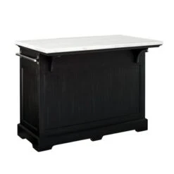 Porch & Den Ariana Marble Top Kitchen Island - Ebony -Gourmet Interiors 279534db 9a04 4018 94f9 f45585107442