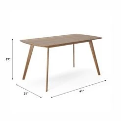 Wesley Mid-Century Modern Rectangular Dining Table 60" - Walnut -Gourmet Interiors 27ceb16d a0b8 45bc b892 0fa004324caa