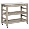 HOMCOM Kitchen Cart Rolling Kitchen Island Utility Trolley With Stainless Steel Top & Storage Wine Rack - 42.5"W X 19"D X 35"H - Kitchen Cart - Grey -Gourmet Interiors 27d05a65 0563 451b b712 4c076a5a2d8e