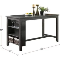 High Dining Table With Storage Shelves,2 High Chairs And 2 Stools - Dark Brown 15 High Dining Table With Storage Shelves,2 High Chairs And 2 Stools - Dark Brown -Gourmet Interiors 27e2408c 0bfb 4147 b460 cdfa28009d7c