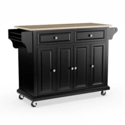 Full Size Black Finish Natural Wood Top Kitchen Cart/ Island - N/A - Kitchen Cart - Wood - Black 9 Full Size Black Finish Natural Wood Top Kitchen Cart/ Island - N/A - Kitchen Cart - Wood - Black -Gourmet Interiors 284d6b23 88ba 4d1d 8cf1 2453feec8d65