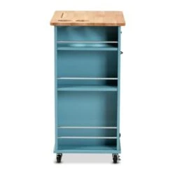 Copper Grove Hudaydah Modern Blue Kitchen Cart -Gourmet Interiors 284ef3f8 d939 42b2 80a6 d018aa82d6a9