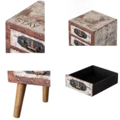 Vintiquewise Antique Rustic Brown Wood Vintage Tallboy Chest With 4 Drawers And Legs - Brown -Gourmet Interiors 2860e900 cdf0 44e0 be72 7834e75bfeb3