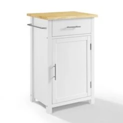 Savannah Wood Top Compact Kitchen Island/Cart - 37"H X 22.25"W X 15.75"D - Kitchen Cart - Wood - White 27 Savannah Wood Top Compact Kitchen Island/Cart - 37"H X 22.25"W X 15.75"D - Kitchen Cart - Wood - White -Gourmet Interiors 29038a94 0092 4fcb 8e27 b11a27af52ff