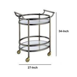 Oval Metal Serving Cart, Clear Glass & Gold - Serving Cart 11 Oval Metal Serving Cart, Clear Glass & Gold - Serving Cart -Gourmet Interiors 293a913c f20b 4ee8 b152 7402df306d7b
