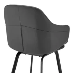 Brigden Gray Faux Leather And Black Metal Swivel 30" Bar Stool -Gourmet Interiors 29747b00 8c2e 453f b68e 52ddd4261a4c