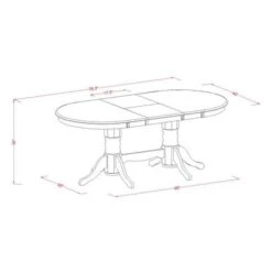 East West Furniture Rectangular Round Corner Dining Table With 17 Inch Self Storage Leaf ( Color Options Available) - VAT-OAK-TP -Gourmet Interiors 297a5e03 9a64 41fa afa1 e39f2fd393e7