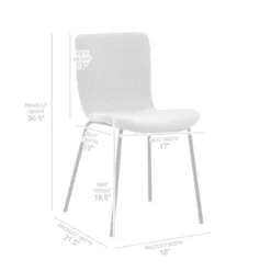 Gillian Modern Light Gray Fabric And Metal Dining Room Chairs - Set Of 2 -Gourmet Interiors 29888995 41f9 4d77 b116 8c5a6ce29d84