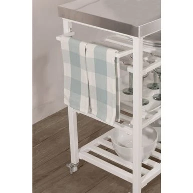 Hillsdale Kennon Kitchen Cart In White With Stainless Steel Top - Kitchen Cart - Stainless Steel 5 Hillsdale Kennon Kitchen Cart In White With Stainless Steel Top - Kitchen Cart - Stainless Steel - Image 3