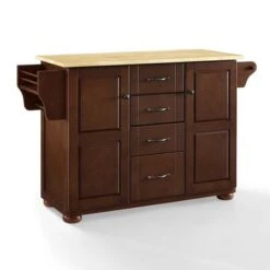 Eleanor Natural Wood Top Kitchen Island - Portable - Wood -Gourmet Interiors 29e3d2d6 629c 49ca a8cc 5517aa44b5fc