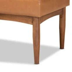 Baxton Studio Daymond Mid-Century Modern Dining Bench - Tan -Gourmet Interiors 2a0c0c7c 1f75 473c 8c60 2d02d4b5c427