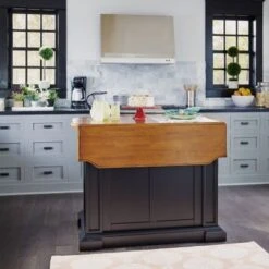 Copper Grove Warwick Black Distressed Oak Kitchen Island - Stationary - Black - Wood -Gourmet Interiors 2a106bf7 95bf 4094 aa60 5a85766da3b0