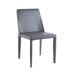 Porthos Home Fei Dining Chairs Set Of 2, Bridle Leather And Steel - Grey -Gourmet Interiors 2a41ca3d 4c07 46cb b404 8b7c1d79d32e