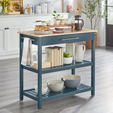Simple Living Roberta Kitchen Island - Midnight Blue 3 Simple Living Roberta Kitchen Island - Midnight Blue