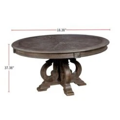 Wood Round Dining Table In Rustic Natural Tone - Rustic Natural Tone - Rectangle Top -Gourmet Interiors 2af262dd 0b1e 4fef baf8 18b1228810e1