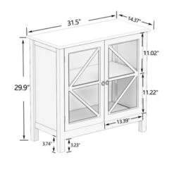 Nestfair Kitchen Cabinet With Double Glass Doors - White 22 Nestfair Kitchen Cabinet With Double Glass Doors - White -Gourmet Interiors 2b021f0d d4a4 425c 84d2 ba978c509c81