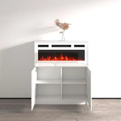 Carla 01 WH-EF Electric Fireplace Sideboard - Black 17 Carla 01 WH-EF Electric Fireplace Sideboard - Black - Image 15