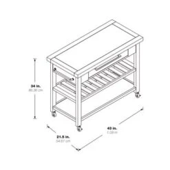 Bridgeford Kitchen Island - Portable - Antique White - Wood -Gourmet Interiors 2b3bb93c 48b8 495a a7d9 d1dd90a8801c