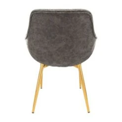 LeisureMod Markley Modern Leather Dining Armchair With Gold Metal Legs - Peacock Blue -Gourmet Interiors 2b71d944 796d 4d81 a520 e8ca035599e6