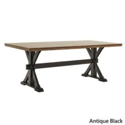 Eleanor 78-inch Oak Dining Table With X-base By INSPIRE Q Classic - Oak Top With Berry Red Base -Gourmet Interiors 2b80bc77 34ca 4b7d a121 acaf3625e203