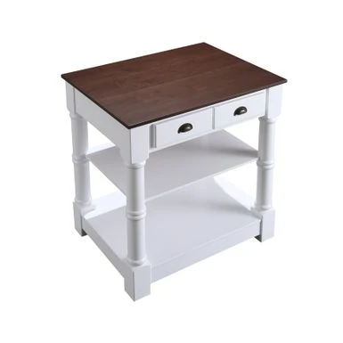 Monterey 36 In. Kitchen Island With Walnut Veneered Wood Countertop - 36" W X 28" D - Stationary - White - Wood 7 Monterey 36 In. Kitchen Island With Walnut Veneered Wood Countertop - 36" W X 28" D - Stationary - White - Wood - Image 5