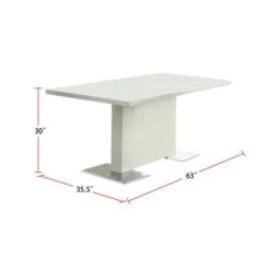Wood Dining Table With Metal Base In White - White And Chrome -Gourmet Interiors 2d66d843 8fa7 40d5 8c81 ea9168fc6415
