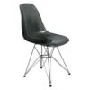 LeisureMod Cresco Modern Dining Side Chair Eiffel Chrome Legs - Transparent Black -Gourmet Interiors 2d6b58a9 a2bb 4cfa 886a df3017f02018