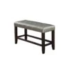 Faux Leather Wood High Bench - Silver -Gourmet Interiors 2d7a8d1e 92ab 4855 897a 4e0325ad5d7c