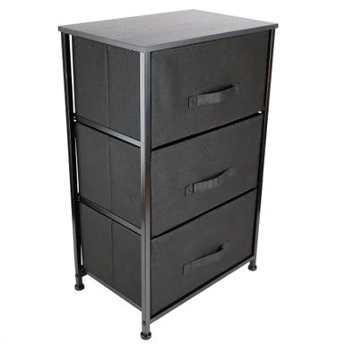 Home Basics Black 3-Drawer Storage Organizer - 17.7'' X 1.8'' X 28.7'' (45 X 30 X 73 Cm) - Black 7 Home Basics Black 3-Drawer Storage Organizer - 17.7'' X 1.8'' X 28.7'' (45 X 30 X 73 Cm) - Black - Image 5