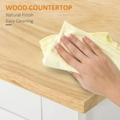 HOMCOM Modern Floor Cabinet, Storage Sideboard, Kitchen Buffet Table W/ Rubberwood Top, 3 Drawers And Cabinet - Grey 27 HOMCOM Modern Floor Cabinet, Storage Sideboard, Kitchen Buffet Table W/ Rubberwood Top, 3 Drawers And Cabinet - Grey -Gourmet Interiors 2e97e813 e580 426f 8c45 5980f77126d6