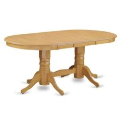 East West Furniture Rectangular Round Corner Dining Table With 17 Inch Self Storage Leaf ( Color Options Available) - VAT-OAK-TP -Gourmet Interiors 2efb420b 9fe7 4edc 954a 52ad09375adb