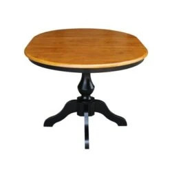 36" Round Top Pedestal Table With 12" Leaf - Black/Cherry - Counter Height -Gourmet Interiors 2f0fb9a2 25b8 46d9 90d5 709e1419284b